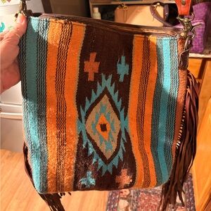 American Darling Fringe Shoulder Bag - Multicolor ZIPPER IS BROKEN
